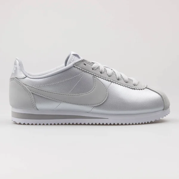 Vienna Austria August 2017 Nike Classic Cortez Leather Platinum Grey — Stock Photo, Image