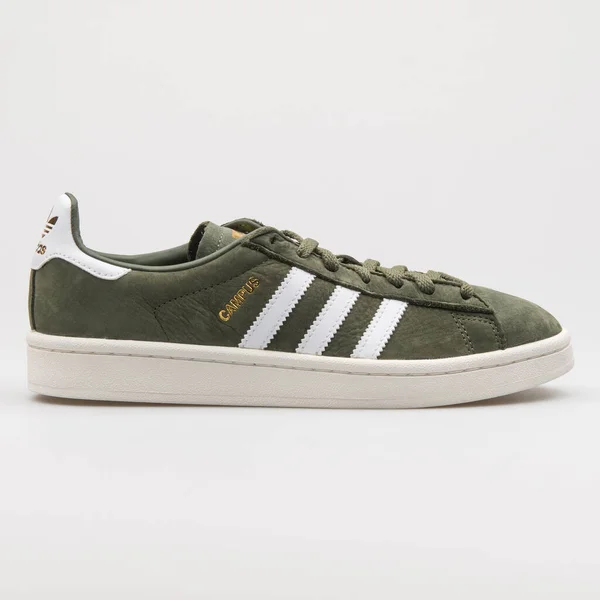 Vienna Áustria Agosto 2017 Adidas Campus Sapatilha Verde Branco Sobre — Fotografia de Stock