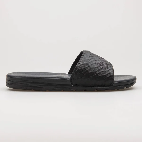 Vienna Austria February 2018 Nike Benassi Solar Soft Black Sandal — Stock Photo, Image