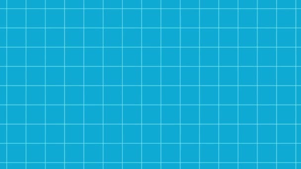 Κινούμενα Σχέδια Ευθύ Τετράγωνο Πίνακα Πλέγματος Τραπέζι Πλέγματος Λαμπυρίζει Μπλε — Αρχείο Βίντεο