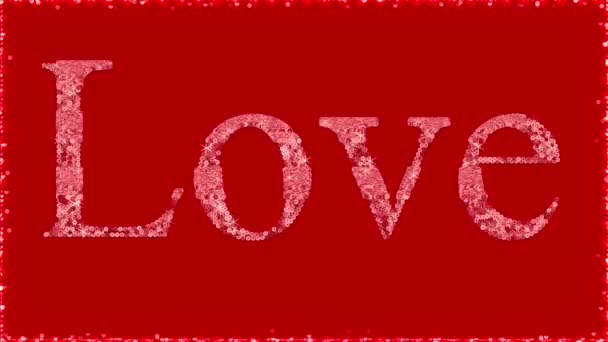 Love Text Rosa Glitter Paljett Med Gnistrar Mode Slogan Motion — Stockvideo