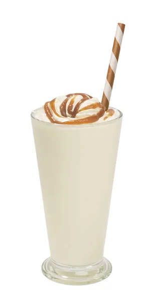 Vanilj milkshake med sirap isolerade — Stockfoto