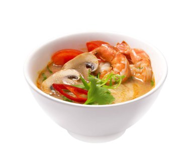 İzole Tom Yam Kung çorbası