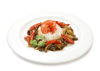 Fried chicken izole sebze ve mantar ile   