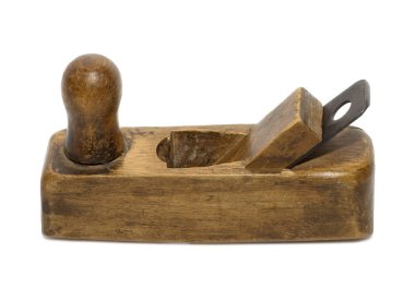 Beyaz arka planda izole edilmiş eski ahşap eklem