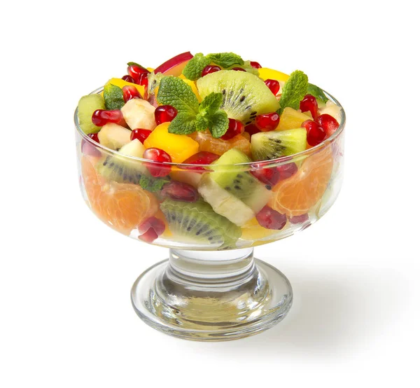 Winter Fruit Salad Glass Salad Bowls White Background Selected Focus — Stock Photo, Image