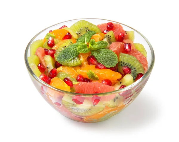 Fruit Salad Glass Salad Bowls White Background Selected Focus — Stock Photo, Image