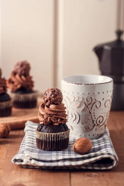 Tasty chocolate cupcakes.