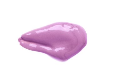 Beyaz arka planda izole edilmiş kozmetik kil maske. Pembe yüz kilinin yakın çekim dokusu. Üst görünüm, boşluğu kopyala - Resim