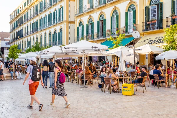 Málaga Espanha Maio 2020 Cafés Reabrem Negócio Para Clientes Coronavírus — Fotografia de Stock