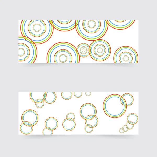 Banderas de negocios con círculos de colores abstractos . — Vector de stock