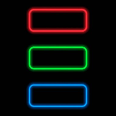 Neon farklı renk çerçeve metin için. 