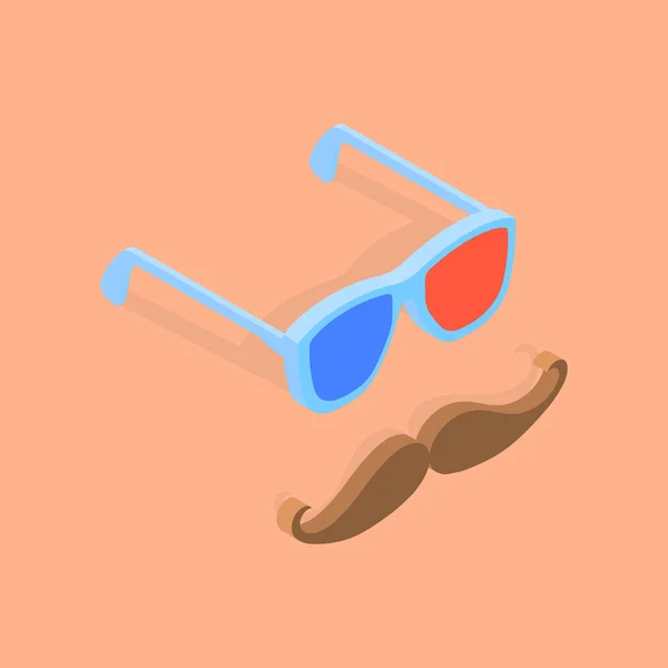 Glasses and a mustache. Vector illustration . — Stock Vector