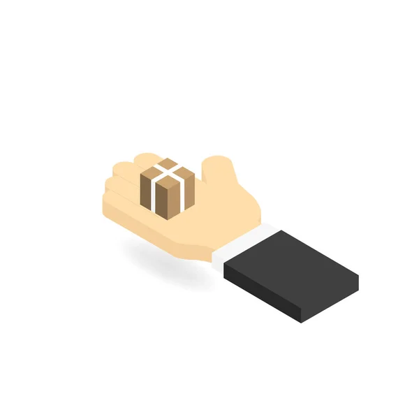 Man's hand and a box. The concept of the delivery of goods. Vector illustration . — Stock Vector