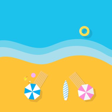 Deniz güneşli plaj. Tatil dinlenmek.