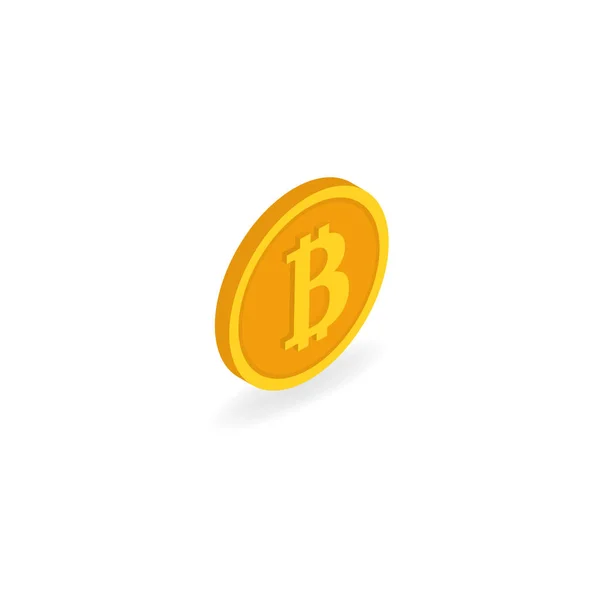 Moeda bitcoin em um fundo branco. Ilustração vetorial isométrica . —  Vetores de Stock