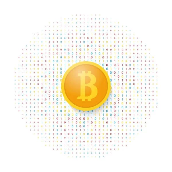 디지털 Bitcoin입니다 일러스트 — 스톡 벡터