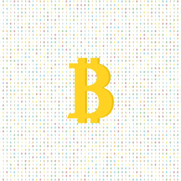 Moeda Bitcoin Fundo Digital Ilustração Vetorial —  Vetores de Stock