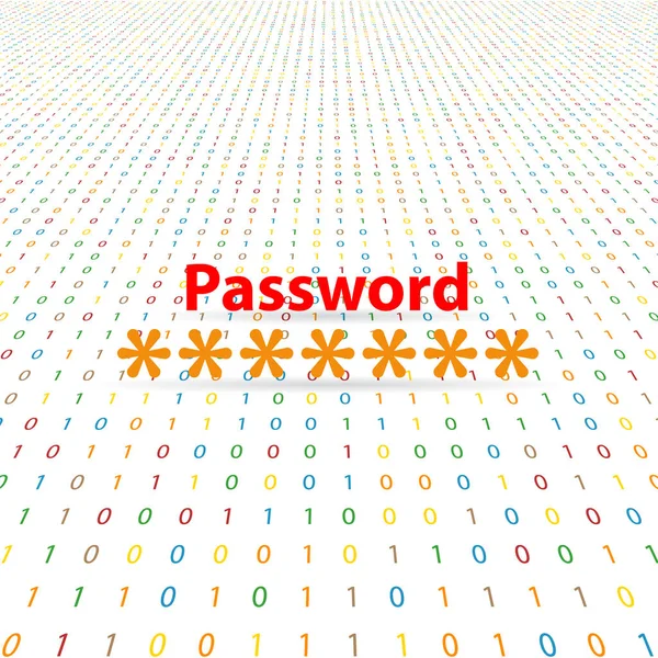 Inserire Una Password Sicurezza Segreta Uno Sfondo Digitale Illustrazione Vettoriale — Vettoriale Stock