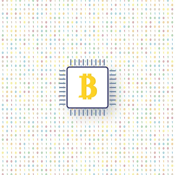 Bitcoin Placa Mãe Fundo Digital Ilustração Vetorial —  Vetores de Stock