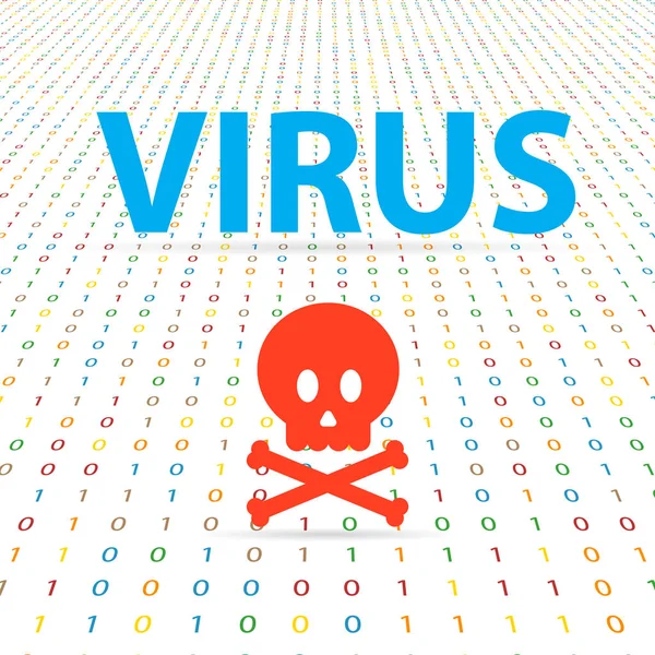 Sistema Virus Hacking Dei Dati Digitali Illustrazione Vettoriale — Vettoriale Stock