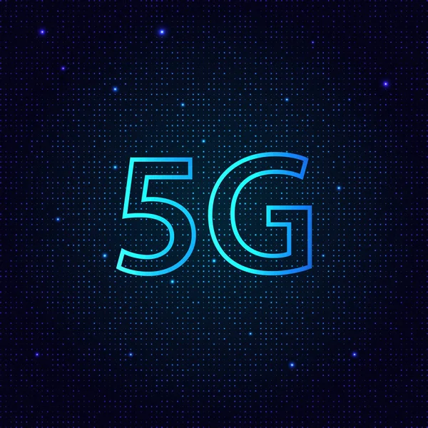 Modern sinyal iletim teknolojisinin 5G standardı. Vektör illüstrasyonu .
