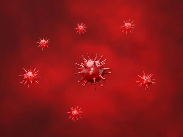 Mikrokosmický Virus Krvi Abstraktní Obraz Vykreslení Ilustrace — Stock fotografie