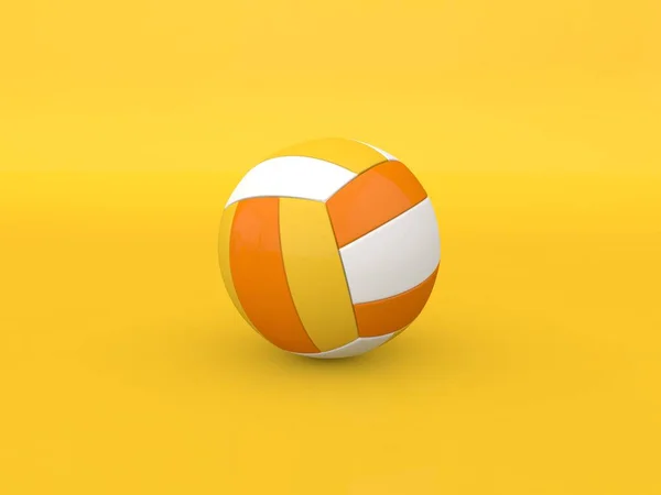 Pelota Voleibol Sobre Fondo Amarillo Ilustración Renderizado — Foto de Stock