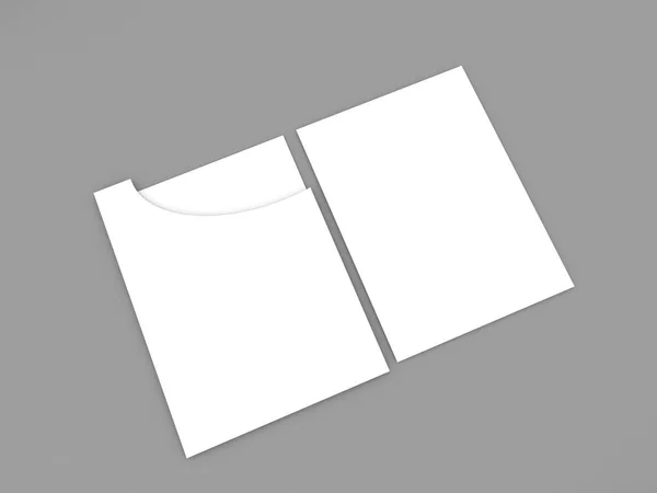 Folder Papierami Szarym Tle Ilustracja Renderowania — Zdjęcie stockowe