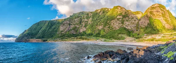 Sunset Faj Grande Island Flores Azores Portugal — Stock Photo, Image