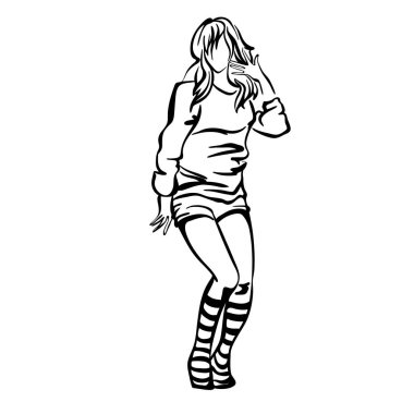 Bir genç kızın güzel dans