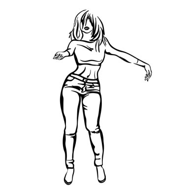 Bir genç kızın güzel dans