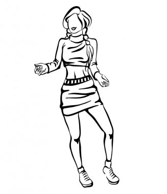 Bir genç kızın güzel dans