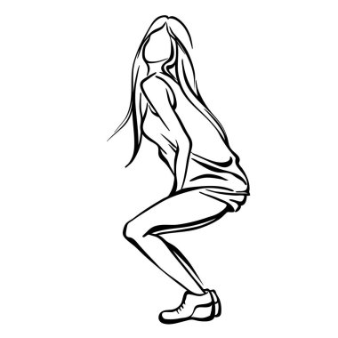 Bir genç kızın güzel dans