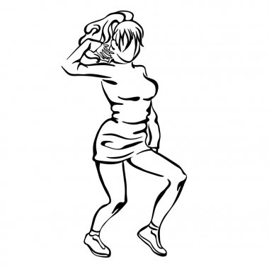 Bir genç kızın güzel dans