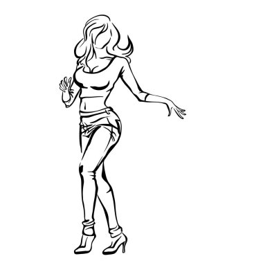 Bir genç kızın güzel dans