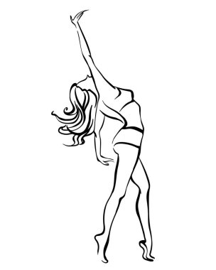 Bir genç kızın güzel dans