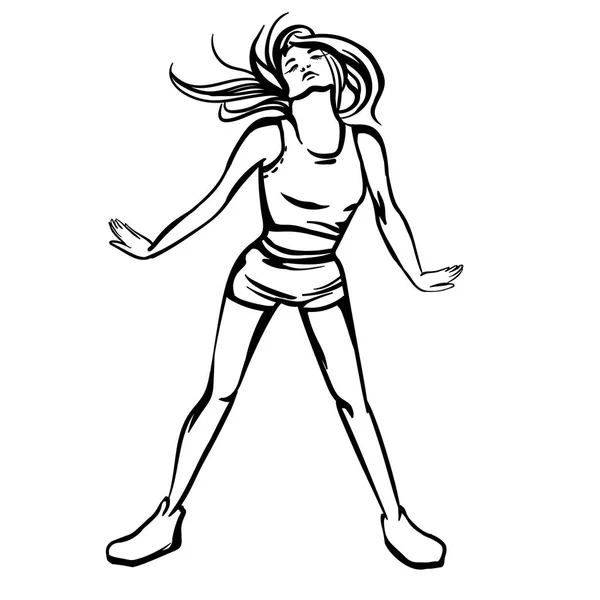 Belle danse d'une jeune fille — Image vectorielle