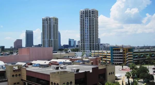 Cityscape of Tampa with tall buildings,photo taken from tall building