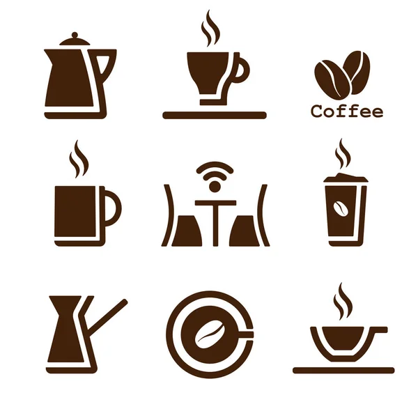 Kahve kahverengi ayarla — Stok Vektör