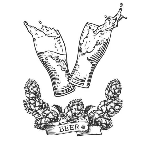 Úvodní piva a chmele — Stockový vektor