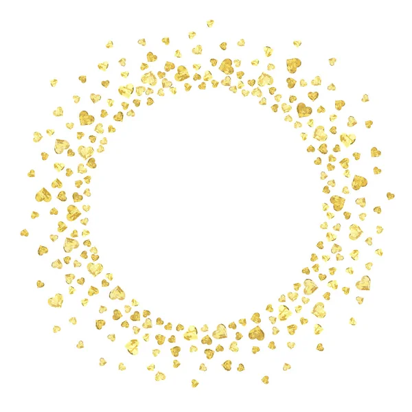 Círculo corazón de oro — Vector de stock