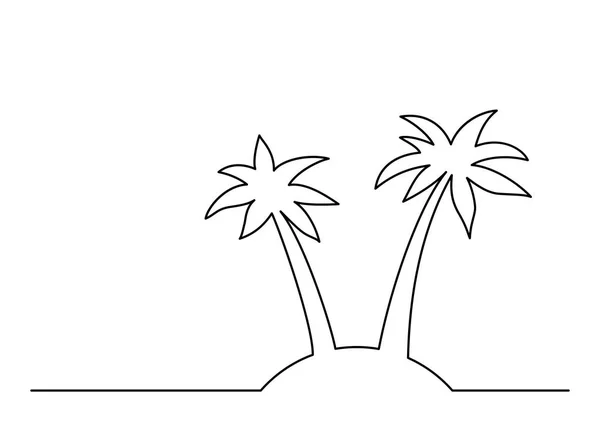 Palmera de una línea — Archivo Imágenes Vectoriales