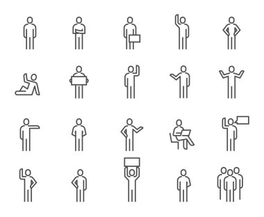 3 kişi Icons set