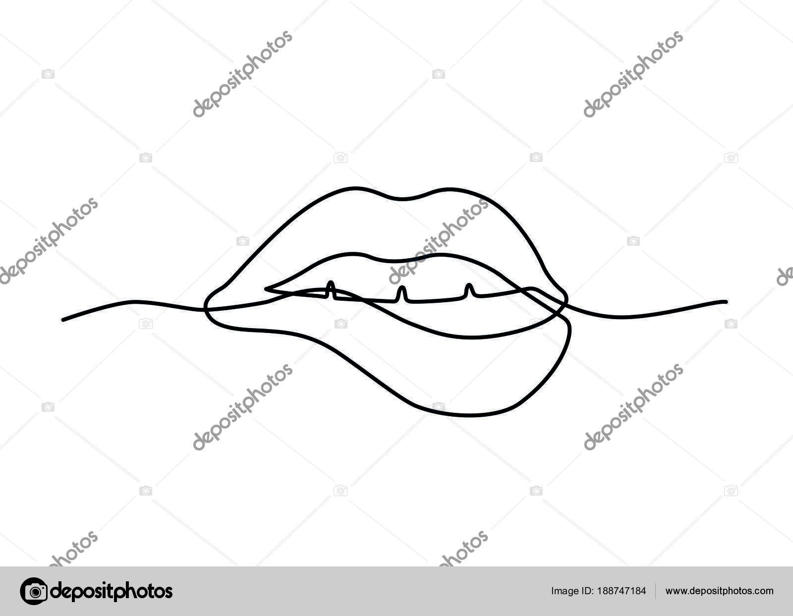One Line Lips Ilustration Lips Drawing Mouth Drawing Line Art