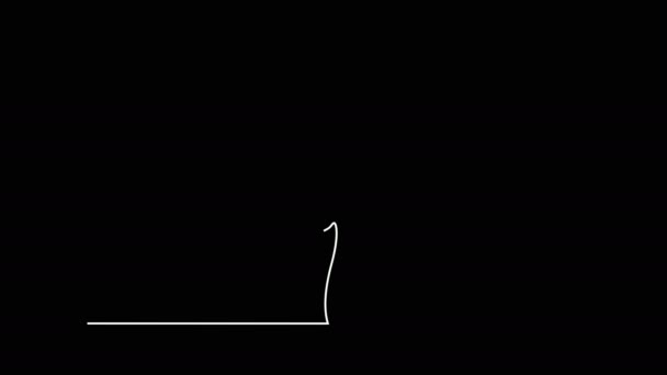 Black tree one line — Stock Video