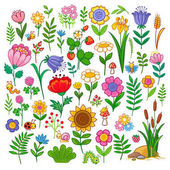 kreslené květiny a rostliny 