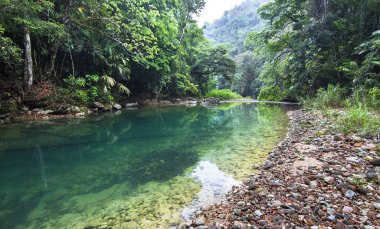 Bir çoğu biodiverse ve kara Orta Amerika'da el değmemiş parçalar Bladen nehir akar. Merkez Belize'de fotoğrafı