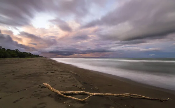 Costa Rica Frastagliata Costa Caraibica Tramonto Parco Nazionale Tortuguero — Foto Stock