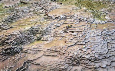 Yeni Zelanda Wai-O-Tapu termal harikalar, mineral Katmanlar